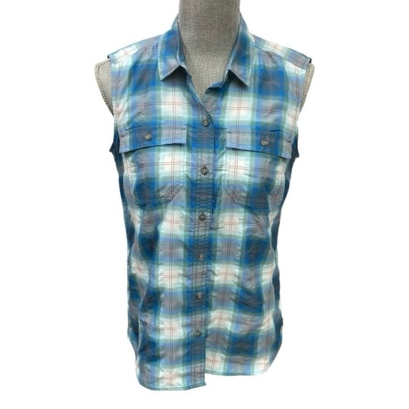 Eddie Bauer Women's Blue Plaid
Adventurer 3.0 Collection Vest Shirt size 8 - Picture 1 of 8